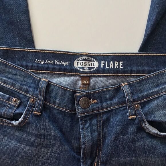 FOSSIL Long Live Vintage Flare Jeans Women’s Size 30 | Made in USA - Picture 6 of 13